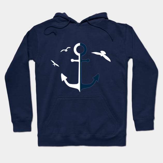 maritime anchor Hoodie by Bianka